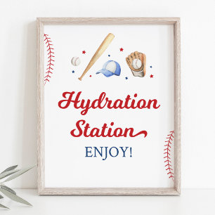 Póster Rótulo de cumpleaños de la estación de hidratación