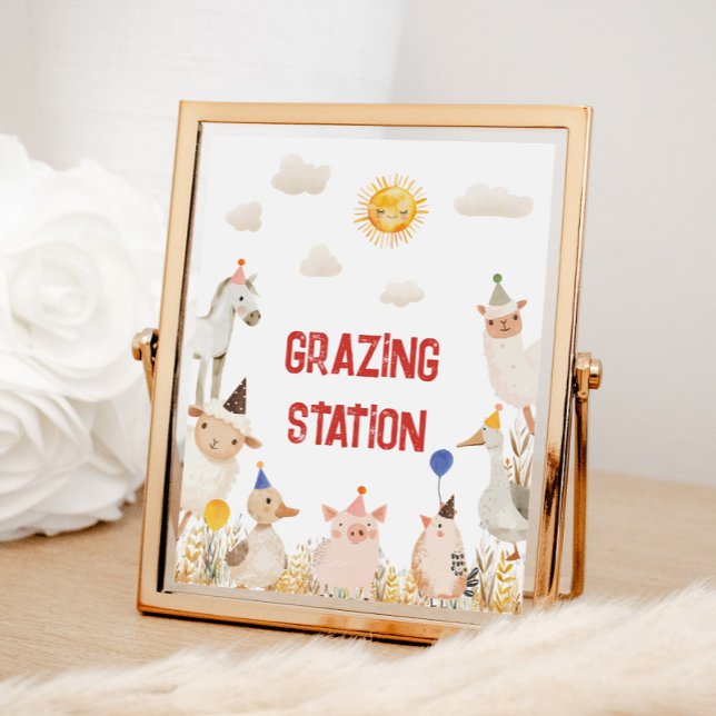 Póster Rótulo de cumpleaños de la granja Grazing Station (Subido por el creador)
