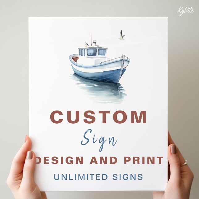 Póster Rótulo de cumpleaños de Personalizado náutico de b (Subido por el creador)