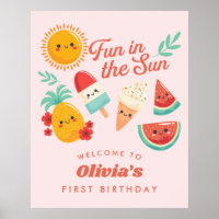 Rótulo de cumpleaños de verano lindo