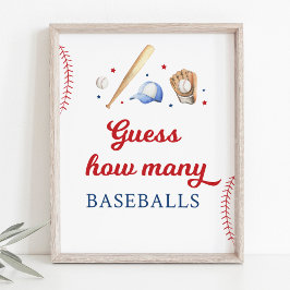 Póster Rótulo de cumpleaños del equipo de béisbol Rookie 