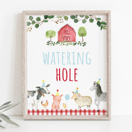 Póster Rótulo de cumpleaños del Hole de riego agrícola