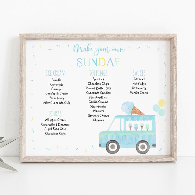 Póster Rótulo de cumpleaños editable Blue Ice Cream Sunda (Subido por el creador)