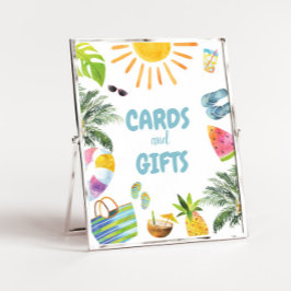 Póster Rótulo de cumpleaños Fiesta de piscina de regalos