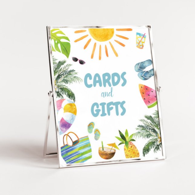 Póster Rótulo de cumpleaños Fiesta de piscina de regalos (Subido por el creador)