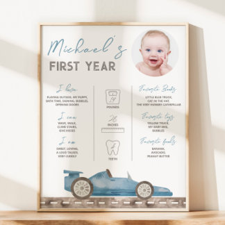 Póster Rótulo de  de fotos de autos de carrera retro