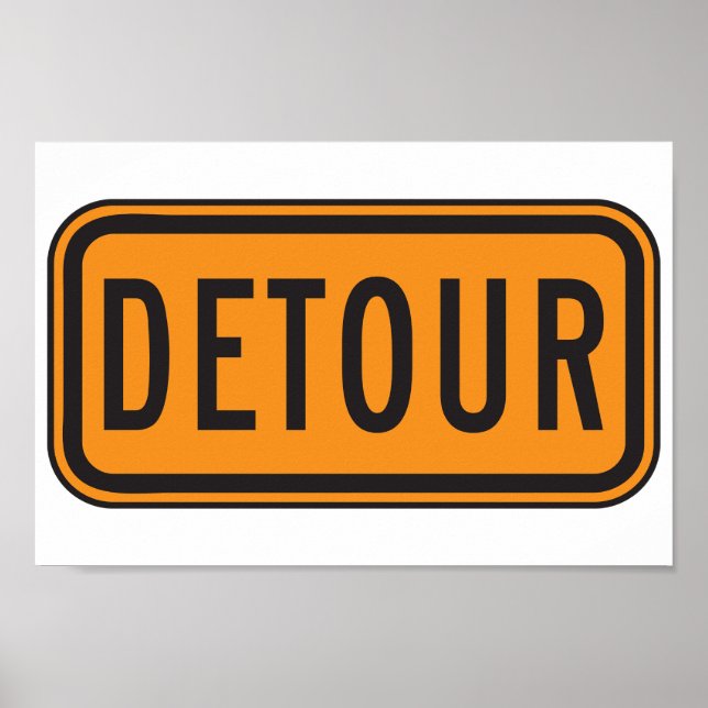 Póster Rótulo de Detour Road (Frente)
