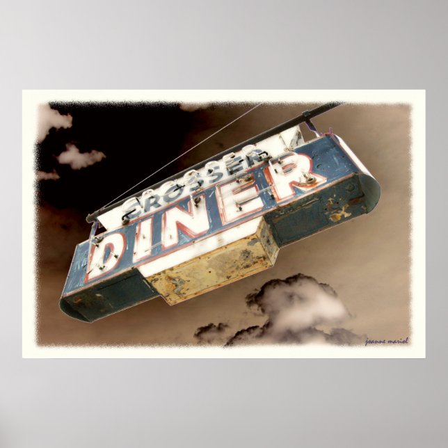 Póster Rótulo de Diner Vintage (Frente)