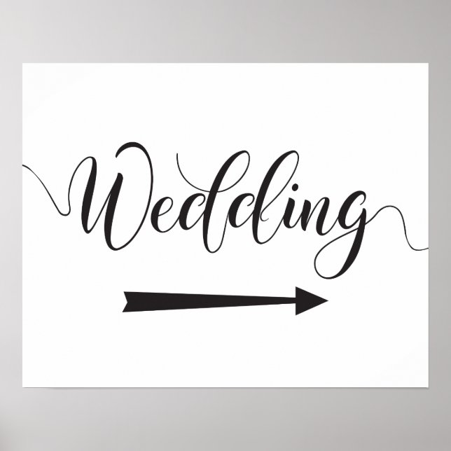 Póster Rótulo de dirección boda - Flecha derecha (Frente)
