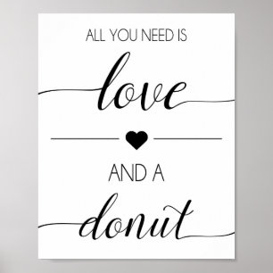 Póster Rótulo de Donut Wedding Favor Imprimir tabla de