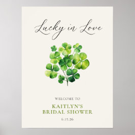 Póster Rótulo De Ducha Bridal Clover Lucky In Love