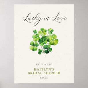 Póster Rótulo De Ducha Bridal Clover Lucky In Love