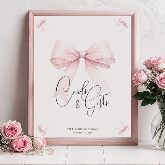 Póster Rótulo de ducha de novia de color rosa (Subido por el creador)