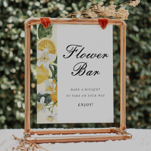 Póster Rótulo de ducha de novia del bar principal de la d