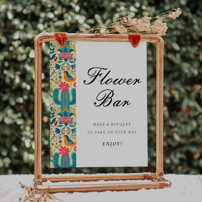 Póster Rótulo de ducha de novia floral floral mexicana (Subido por el creador)