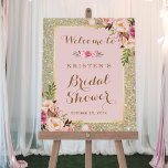 Póster Rótulo de ducha de novia Purpurina de oro Rubor Fl<br><div class="desc">Añada un toque de elegancia a su ducha nupcial con este Rótulo de ducha dorada Rubor Pink Floral Bridal. El letrero combina un bonito purpurina dorado con flores rosadas, lo que lo convierte en el lugar perfecto para una ducha de novia. Para mostrar este poster, puede montar el poster en...</div>