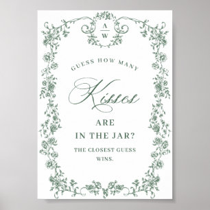 Póster Rótulo de ducha de novias de la flor de la orquest