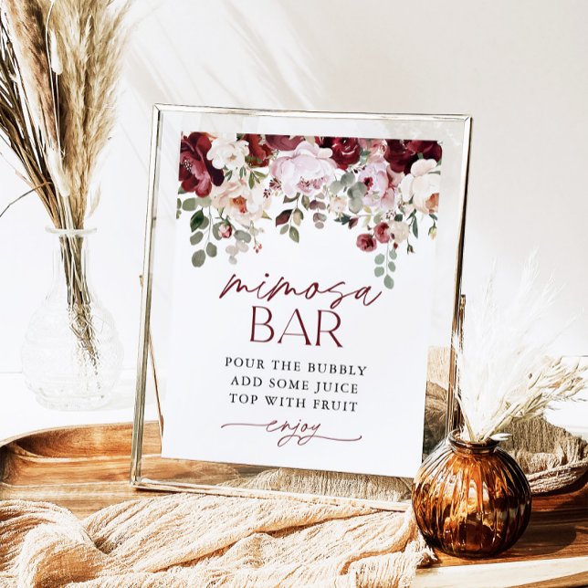 Póster Rótulo de ducha Mimosa Bar con flores rosas de Rub (Subido por el creador)