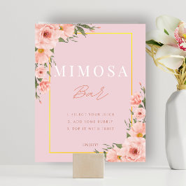 Póster Rótulo de ducha Rubor Floral Mimosa Bar