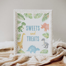 Póster Rótulo de dulces y tratamientos Baby Shower para d