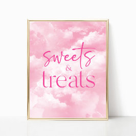 Póster Rótulo de dulces y tratamientos para las nubes esp