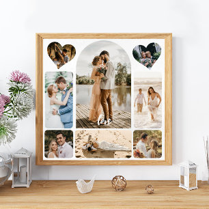 Póster Rótulo de entrada de Boda de ocho Collages de foto