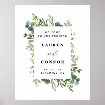 Rótulo de entrada de Boda Eucalyptus Frame