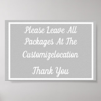 Póster Rótulo de entrega de paquetes