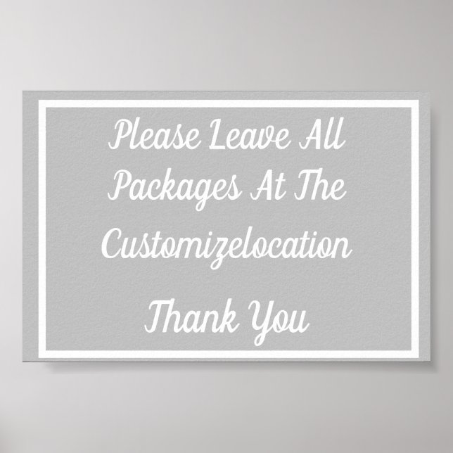 Póster Rótulo de entrega de paquetes (Frente)