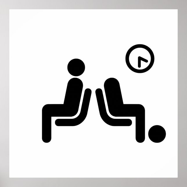 Póster Rótulo de espera larga (Frente)