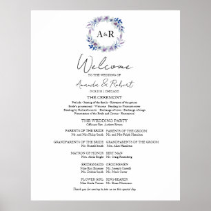 Póster Rótulo de espuma del programa de ceremonias de Bod