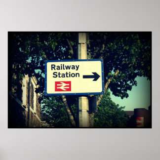 Póster Rótulo de estación