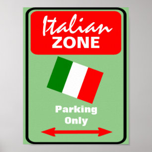 Póster Rótulo de estacionamiento de zonas italianas