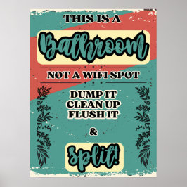 Póster Rótulo de etiqueta de baño humorístico