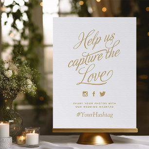 Póster Rótulo de etiquetas Bodas personalizadas Gold y Wh