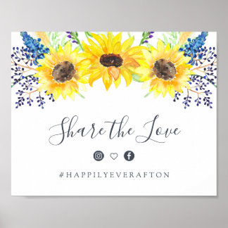 Póster Rótulo de etiquetas de Boda de campos de flores