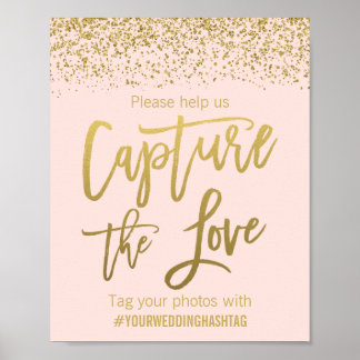Póster Rótulo de etiquetas de Boda Purpurina Rubor Pink F