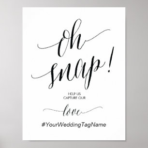 Póster Rótulo de etiquetas de Boda Snap en el tema de la