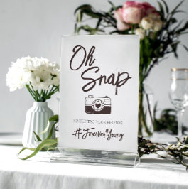 Póster Rótulo de etiquetas de fotos de Boda Snap Cute