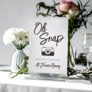 Póster Rótulo de etiquetas de fotos de Boda Snap Cute