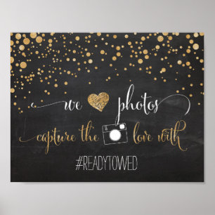 Póster Rótulo de etiquetas hash de Boda de charla y Purpu
