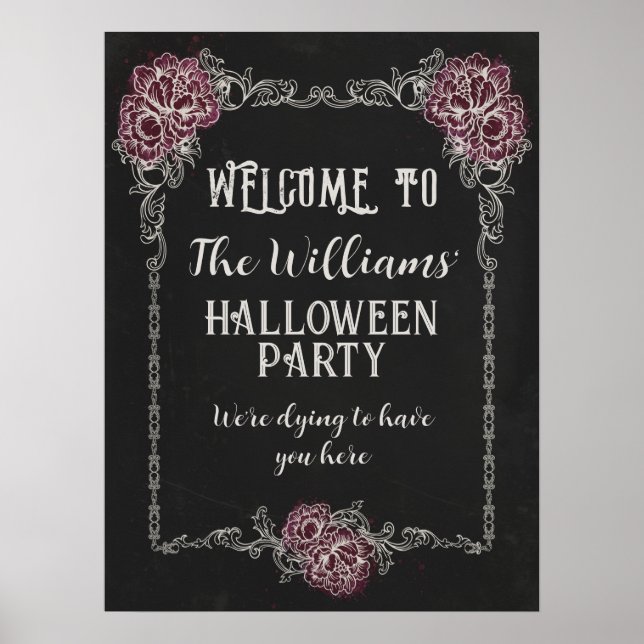 Póster Rótulo de evento Fiesta editable de Halloween góti (Frente)