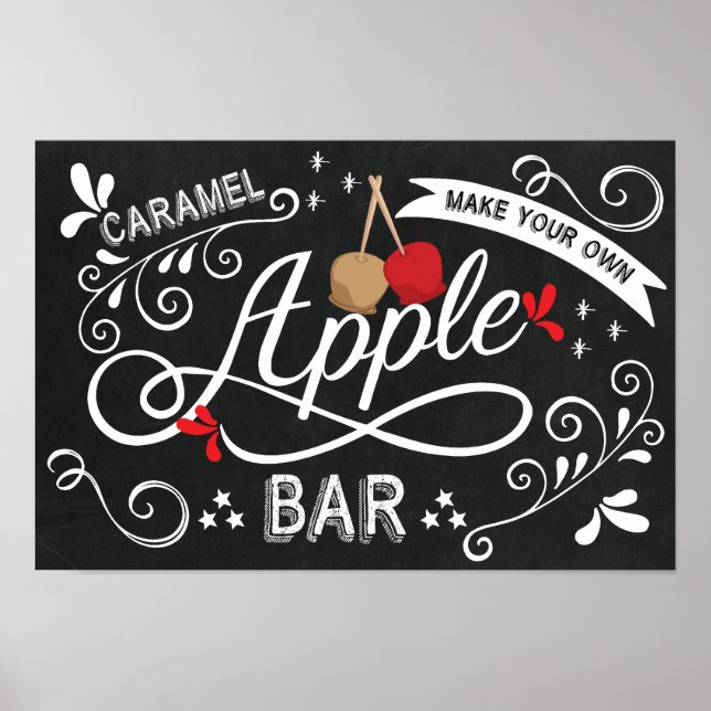 Póster Rótulo de eventos de bar de Apple Caramel (Frente)