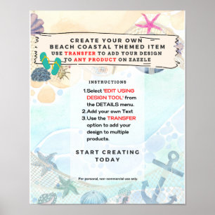 Póster Rótulo de eventos náuticos costeros de la playa