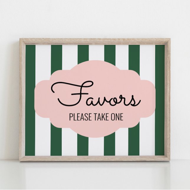 Póster Rótulo de Favor Baby Shower Rosa y Verde de Beverl (Subido por el creador)