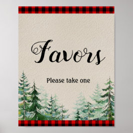 Póster Rótulo de Favor de Color de Agua de Lumberjack