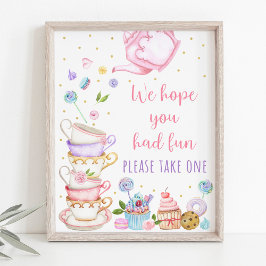Póster Rótulo de Favor del Aniversario del Fiesta del Té