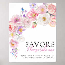 Póster Rótulo De Favores De La Flora Rosa Eloise