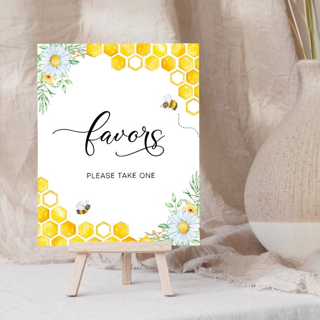Póster Rótulo de Favores Florales de la Abeja de Miel (Subido por el creador)
