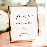 Póster Rótulo de favores minimalistas, boda moderna favor<br><div class="desc">Este Rótulo Favors ofrece una elegancia minimalista muy moderna para mostrarlo en su ducha, boda o evento especial. ¡Edite fácilmente la mayoría de los términos para que coincidan con su evento! Los colores de texto y de arco son completamente editables —> haga clic en el botón "Personalizar más adelante" para...</div>